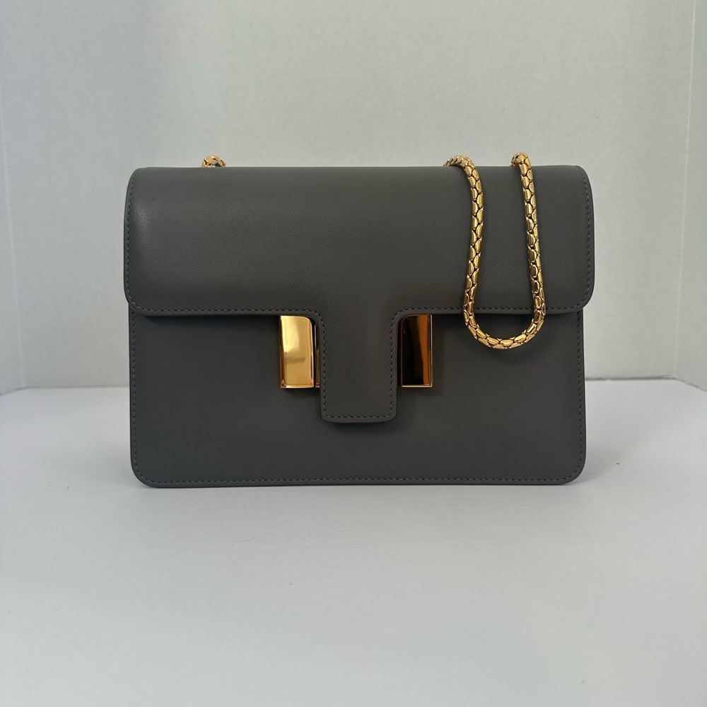 Tom Ford Natalia Medium Shoulder Bag in Grey